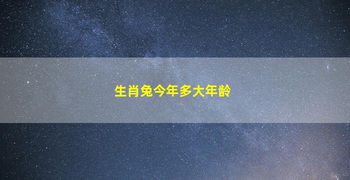 生肖兔今年多大年龄