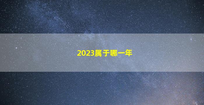 2023属于哪一年