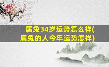 属兔34岁运势怎么样(属兔的人今年运势怎样)