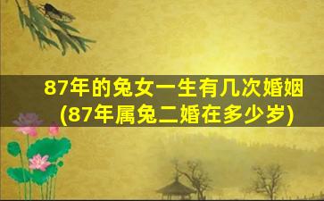 <b>87年的兔女一生有几次婚姻(87年属兔二婚在多少岁)</b>