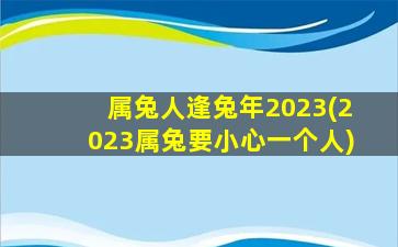 属兔人逢兔年2023(2023属兔要小心一个人)