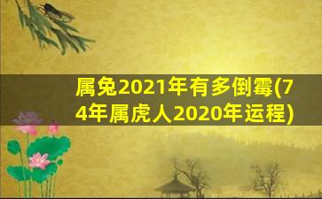 <b>属兔2021年有多倒霉(74年属虎人2020年运程)</b>