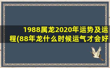 1988属龙2020年运势及运程(88年龙什么时候运气才会好)