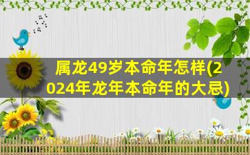 属龙49岁本命年怎样(2024年龙年本命年的大忌)