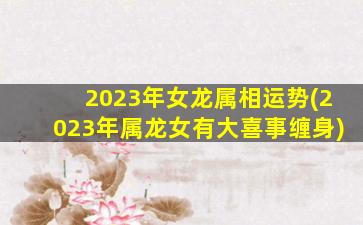 2023年女龙属相运势(2023年