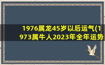 1976属龙45岁以后运气(1973属牛人2023年全年运势详解)