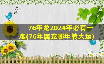 76年龙2024年必有一难(76年属龙哪年转大运)