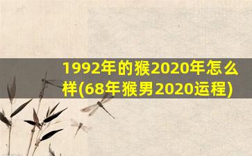 1992年的猴2020年怎么样(68年猴男2020运程)