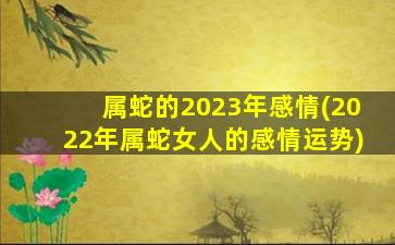 属蛇的2023年感情(2022年属