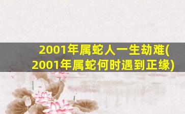 2001年属蛇人一生劫难(