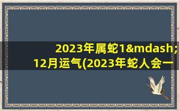 2023年属蛇1—12月运气(