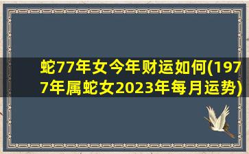 蛇77年女今年财运如何