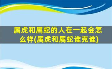 属虎和属蛇的人在一起会怎么样(属虎和属蛇谁克谁)