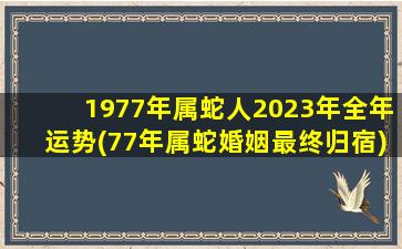 1977年属蛇人2023年全年运势