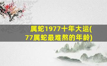 属蛇1977十年大运(77属蛇最