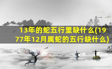 13年的蛇五行里缺什么