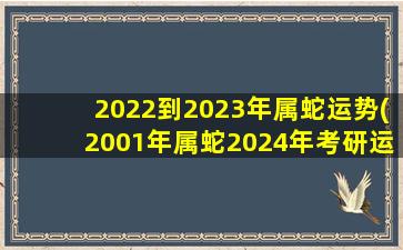 2022到2023年属蛇运势(2001年