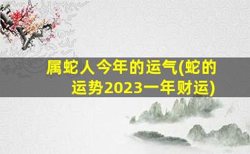 属蛇人今年的运气(蛇的运势2023一年财运)