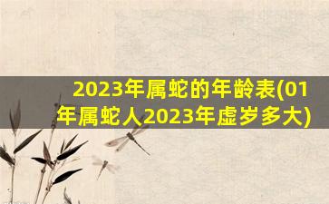 2023年属蛇的年龄表(01年