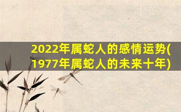 2022年属蛇人的感情运势