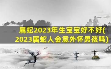 属蛇2023年生宝宝好不好(2023属蛇人会意外怀男孩吗)