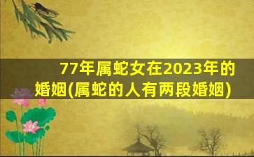 77年属蛇女在2023年的婚姻(属蛇的人有两段婚姻)