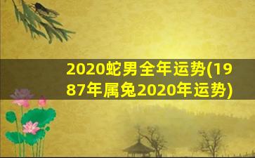 2020蛇男全年运势(1987年属