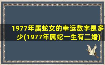 1977年属蛇女的幸运数字是