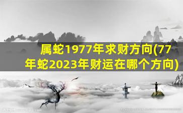 属蛇1977年求财方向(77年蛇