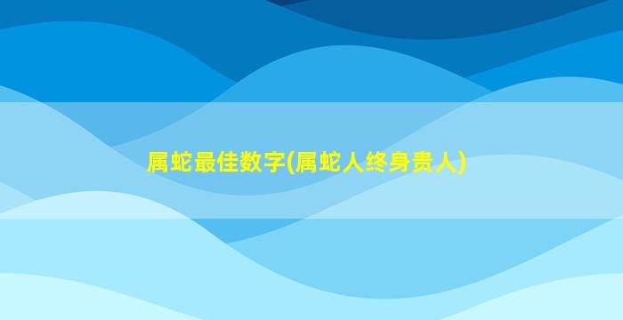 属蛇最佳数字(属蛇人终身贵人)