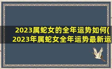 2023属蛇女的全年运势如何(2023年属蛇女全年运势最新运程)