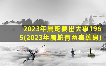 2023年属蛇要出大事1965