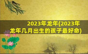 2023年龙年(2023年龙年几月出生的孩子最好命)