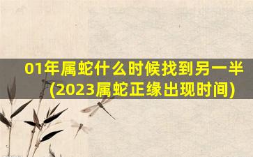 01年属蛇什么时候找到另一半(2023属蛇正缘出现时间)