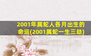 2001年属蛇人各月出生的命运(2001属蛇一生三劫)