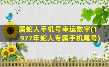 属蛇人手机号幸运数字(1977年蛇人专属手机尾号)