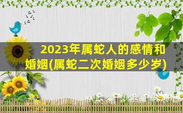 2023年属蛇人的感情和婚姻(属蛇二次婚姻多少岁)