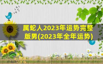 属蛇人2023年运势完整版男