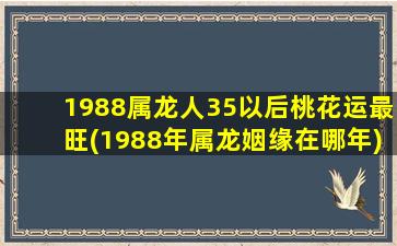 1988属龙人35以后桃花运最