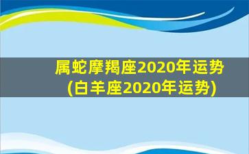 属蛇摩羯座2020年运势(白羊座2020年运势)