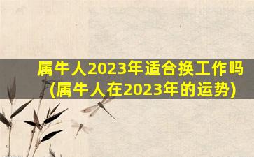 属牛人2023年适合换工作吗(属牛人在2023年的运势)