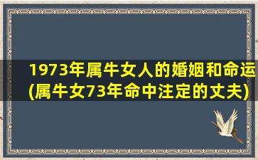 1973年属牛女人的婚姻和命