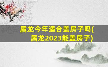 属龙今年适合盖房子吗