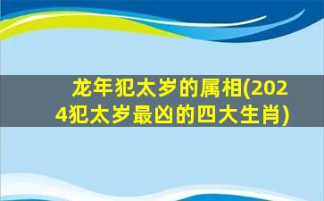 龙年犯太岁的属相(2024犯