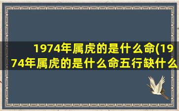 1974年属虎的是什么命(19