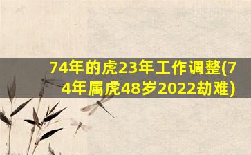 74年的虎23年工作调整(74年属虎48岁2022劫难)