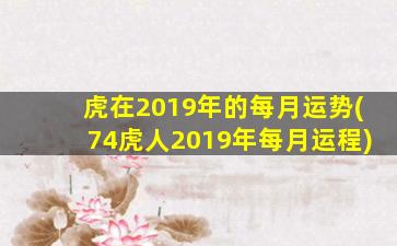 虎在2019年的每月运势(74虎人2019年每月运程)