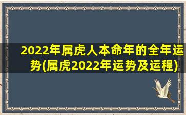 2022年属虎人本命年的全