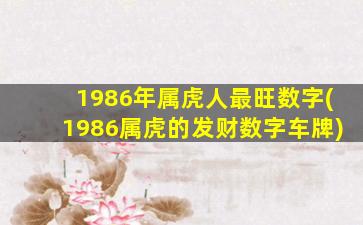 <strong>1986年属虎人最旺数字(</strong>