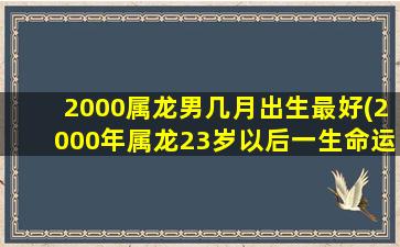 <strong>2000属龙男几月出生最好</strong>